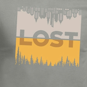เสื้อยืดแขนสั้นสีเทาสำหรับผู้ชาย พิมพ์ลาย "Lost" สไตล์ลำลอง ใส่ได้ในฤดูร้อน ผ้าป๊อปลินคอตตอน 100% ระบายอากาศได้ดี มีโลโก้ด้านหน้า - Product Image 2