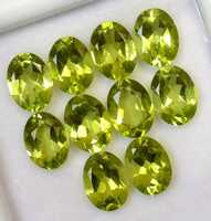Pierre précieuse naturelle AAA+ de péridot vert, formes variées, qualité FF, certifiée par une tierce partie, provenance Himachal Pradesh, effet de jeu de couleurs, non traitée