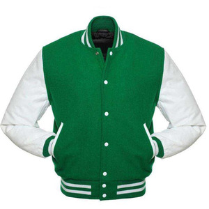 Veste universitaire sur mesure pour hommes, bleu marine, manches en cuir blanc, veste de baseball style Letterman - Product Image 6