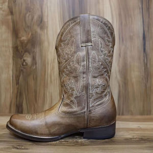 Botas de Montar a Caballo Retro Europeas de Fábrica Profesional, Botas Vaqueras Occidentales Impermeables para Hombre - Product Image 1