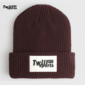 Gorro de Invierno Cálido a Cuadros de Color Sólido Twill-Sports TB-6023, Etiqueta Tejida con Logotipo Personalizado, Gorro de Punto Grueso de Acrílico con Botón, Unisex - Product Image 4