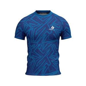 T-shirt de sport pour homme à manches courtes, imprimé géométrique, séchage rapide, col rond, coupe classique, toutes saisons - Product Image 2