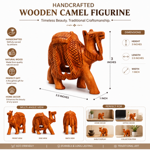 Statue de chameau en bois sculptée à la main, moderne et écologique, figurine animale pour la décoration intérieure, présentation sur table, cadeau de pendaison de crémaillère ou de mariage - Product Image 5