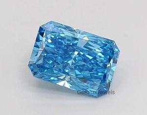 Diamante suelto cultivado en laboratorio, corte radiante, azul intenso de 4.5 quilates, claridad VS, certificado IGI, para anillo. - Product Image 1