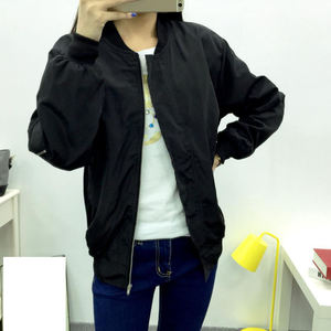 Latest Small Polyester <b>Canvas</b> Winter Breathable Eco-Friendly Front Outdoor Women's Zipper Bomber Jackets | Women's Fashion - Product Image 2