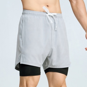 Shorts de sport double couche personnalisés avec étiquette privée, vente en gros OEM, shorts de course en mesh pour hommes, production en vrac, fabricant - Product Image 4