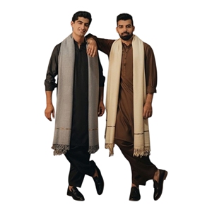Ensemble Kurta Pajama Traditionnel pour Homme avec Châle, Couleur Unie, Coton, Vêtement Casual, Style Indien Pakistanais, Coupe Classique, Toutes Saisons - Product Image 1
