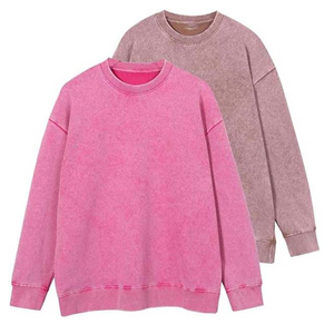 Oversized Crew Neck Solid Color Knitted Pullover <b>Sweatshirt</b> Unisex Regular Fit Autumn Casual Style <b>Pink</b> Black Fleece Raglan 100% - Product Image 6