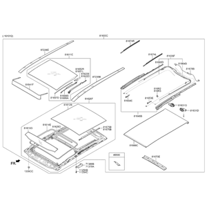 Nouveau verre de toit ouvrant d'origine OEM 81611C5000 - Product Image 2