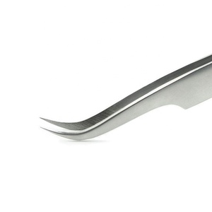 Pinzas de pestañas de acero inoxidable puntiagudas con punta de fibra para extensiones de pestañas - Product Image 1