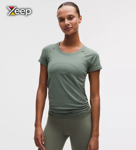 Camiseta Deportiva Ligera Informal para Mujer XEEP, Personalizable, Corte Holgado, Manga Corta, Transpirable, Cuello en V, con Letras Bordadas - Product Image 1