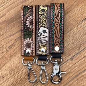 พวงกุญแจหนังวัวแบบเป็นเครื่องมือสำหรับแต่งมือพวงกุญแจขนาดเล็กทนทานและติดทนนานพวงกุญแจรถหนังแท้ - Product Image 3