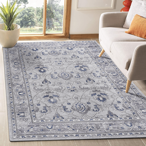 6x9 elegante tappeto grigio/blu/orientale Non spargimento per camera da letto e soggiorno da pranzo ufficio - Product Image 1