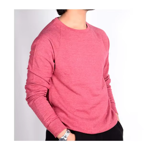 Sudadera de cuello redondo gris para hombre, de tejido grueso, corte regular, color liso, manga larga, informal, para otoño. - Product Image 2