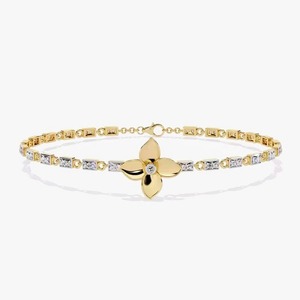 Sparkling Moissanite Diamond Bracelet High Quality 18K Yellow Gold Non-Fade Hip Hop Jewelry for Men and Women - Product Image 1