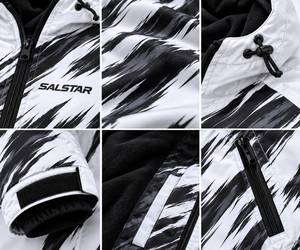 Vente en gros de parkas de bain personnalisés avec capuche, design sublimation blanc et noir, veste de bain imperméable à séchage rapide - Product Image 5