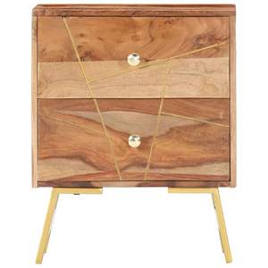 ตู้ข้างเตียงไม้กระถินณรงค์ธรรมชาติสำหรับห้องนั่งเล่น - Product Image 2