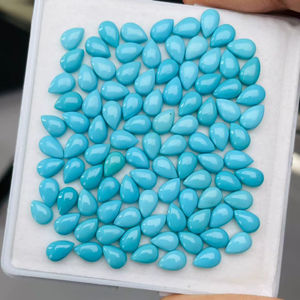 Turquoise naturelle d'origine Arizonienne, qualité AAA, avec un lustre exceptionnel et une couleur excellente, parfaitement taillée et polie, utilisée dans la bijouterie. - Product Image 5