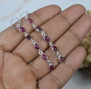 925 Sterling Silver Pink Tourmaline <b>Hook</b> <b>Earrings</b> Handmade Stone Dangle October Birthstone Jewelry - Product Image 3