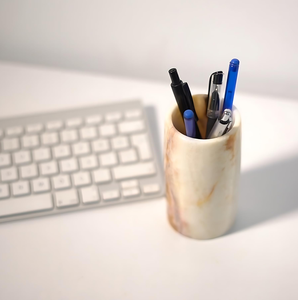 Nouveauté : Porte-stylos et crayons en marbre naturel pour bureau, rangement pour stylos/crayons/marqueurs/stylos à paillettes - Product Image 1