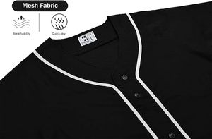 Camiseta de Béisbol Personalizada para Hombre, Casual, con Botones, Manga Corta, Uniforme Deportivo para Softbol - Product Image 3