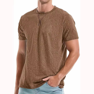 T-shirt uni délavé tendance pour homme, en coton premium, manches courtes, matière douce pour la peau, coupe confortable, OEM ODM, vente en gros, export - Product Image 6
