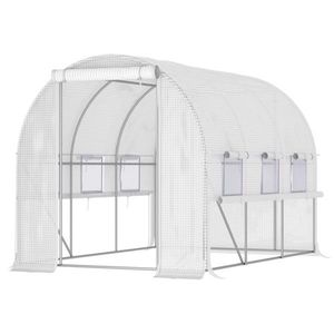 Mini Serra Moderna in Polietilene con Telaio in Acciaio/Plastica, Facile Montaggio, per Uso Domestico/Giardino - Product Image 5