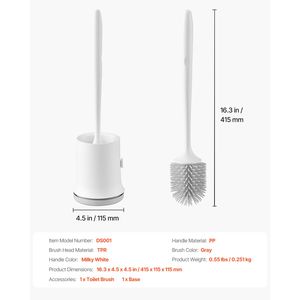 Set Compatto e Confortevole di Scopino per WC con Supporto, Spazzola per Pulizia Profonda del Bagno con Manico in PP per Hotel, Materiale Plastico - Product Image 4