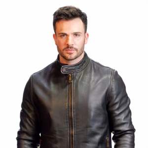 Chaqueta Acolchada de Piel Vacuna Genuina para Hombre, Corte Ajustado, Estilo Urbano, Invierno, Transpirable, Resistente al Viento, Cuello Camisero, Color Liso - Product Image 5