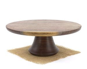 Wholesale Price <b>Square</b> Wooden Cake Stand Natural Bark <b>Edge</b> Solid Wood Dessert Display Tray Elegant Decor Item - Product Image 2