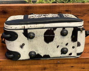 กระเป๋าดัฟเฟิลกระเป๋าเดินทางแบบธุรกิจทำจากหนังวัวแท้มีล้อออกแบบได้ตามต้องการ - Product Image 4