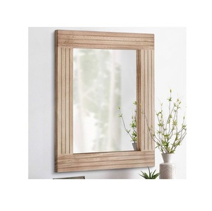 Wooden Mirror Frame Aesthetic Interior Feature Offering Decorative Refinement for Carefully Styled Home Environments - Product Image 5