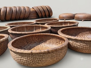 Ensemble de décoration festif fait main en bambou, design charmant, type coracle, pour festival, événement, décoration côtière, maison de villégiature, style Vietnam - Product Image 3