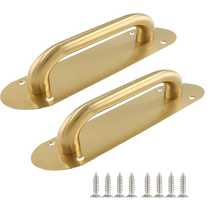 Manija de Puerta Dorada con Placa Plana de Acero Inoxidable para Interiores y Herrajes de Puerta para Uso Residencial y Comercial - Product Image 5
