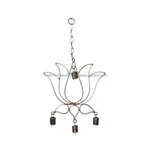 Carillón de viento de loto de Metal decorativo de pared hecho a mano, carillón de viento colgante de hierro, uso para Patio, decoración del hogar a un precio asequible - Product Image 2