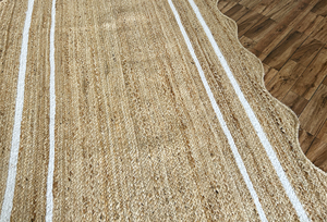 NYKO MART JR-48 Large Rectangle <b>Natural</b> <b>Fiber</b> <b>Rug</b> Handmade Jute Eco-Friendly Bohemian Striped Low Pile Medium Thickness - Product Image 6