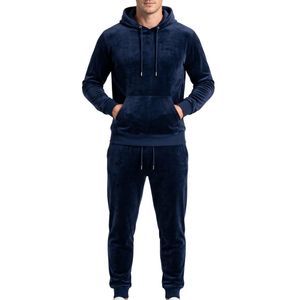 Survêtement décontracté en velours bleu ciel respirant pour homme, avec sweat à capuche et pantalon à taille élastique, tenue douce et confortable - Product Image 5