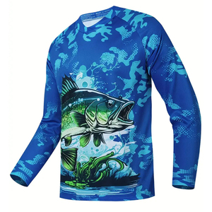Camiseta de pesca de manga larga para hombre, tela deportiva premium, material que absorbe la humedad, ajuste cómodo, camisa de pesca para hombre - Product Image 1