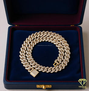 Moissanite Diamond 925 <b>Sterling</b> <b>Silver</b> Cuban Link <b>Chain</b> Iced Out Luxury Hip Hop Jewelry Statement Necklace <b>For</b> Men <b>Women</b> - Product Image 6