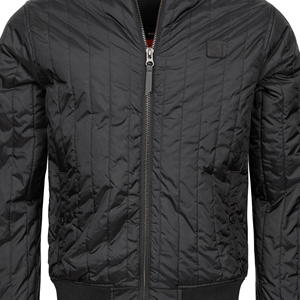 Chaqueta Bomber Acolchada para Hombre, Color Sólido, Cierre de Cremallera, Resistente al Viento, Prenda Exterior de Poliéster, Estilo Casual Otoñal - Product Image 4