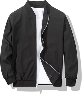 Men's Winter Bomber <b>Jacket</b> Canvas Stand Collar <b>Lightweight</b> Waterproof Windproof Breathable Front Casual Street Fashion - Product Image 1