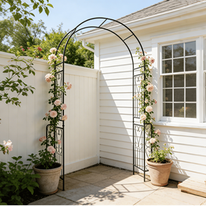 Arco da Giardino in Metallo W55 X H94.5, Pergola per Piante Rampicanti e Supporto per Rose, Recinzione e Cancelli - Product Image 4