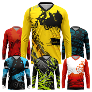 ชุดแข่งรถมอเตอร์ครอสแบบออกแบบเอง เสื้อเจอร์ซีย์ตาข่ายระบายอากาศสำหรับ MTB MX Dirt Bike BMX Downhill - Product Image 1