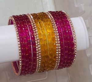 Multicolor Islamic <b>Wedding</b> Peace Jelly Bangles for Women Girls Stackable Crystal Rhinestone Bracelets Fashion Jewelry Set - Product Image 3