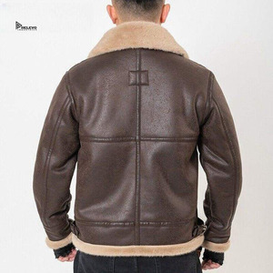 Chaqueta de cuero para hombre, estilo urbano, cálida para invierno, de piel sintética premium, acolchada, con forro grueso, OEM, personalizada, frontal - Product Image 2
