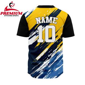 Maillot de baseball personnalisable de haute qualité 100% polyester, respirant, anti-UV, évacuant l'humidité, séchage rapide, col en V, nom d'équipe personnalisé - Product Image 6