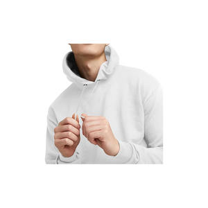 Sudadera con capucha blanca lisa para hombre, estilo casual, con bolsillo frontal - Product Image 3