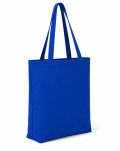 Solid Blue Canvas Tote <b>Bag</b> Minimalist Style All Seasons Shopping <b>Bag</b> - Product Image 5