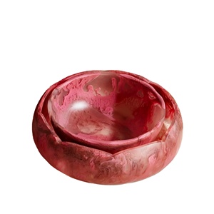 Bol en résine transparente à tons profonds, fait à la main, écologique, durable, vaisselle décorative pour la cuisine, la table à manger, les fêtes - Product Image 1