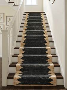 Handwoven <b>Black</b> Hemp Geometric Modern <b>Runner</b> Rug | Eco-Friendly Washable Home <b>Hallway</b> Use Custom Size Made in India - Product Image 6
